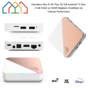 Homatics Box R 4K Plus 32 GB Android TV Box – 4 GB RAM, Ultra HD 4K Görüntü ve Yüksek Performans